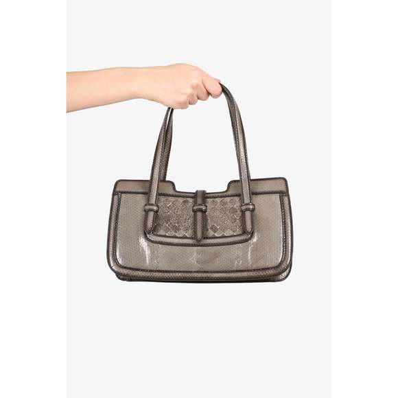 Bottega Veneta Grey Intrecciato Ayers Accordion Bag - Picture 2 of 3